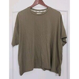 Madewell Women's Breeze Crewneck Boxy Tee Size XL Olive Green Extra Soft